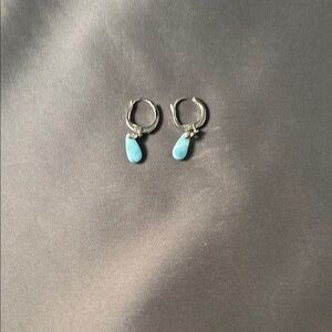 Elegant Silver and Larimar Drop Earrings